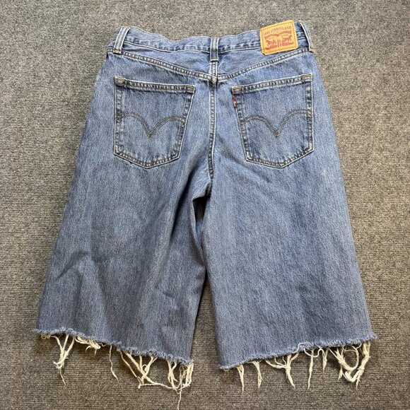 Levi's '94 Baggy Wide Leg Cutoff Shorts Women's 29 Y2K‎ Skater Grunge Mall Goth - Picture 2 of 8